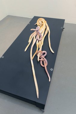 Venice, Italy - July 3, 2022: Contemporary sculpture exhibited at the Central Pavilion during the 58th International Art exhibition of Venice biennale