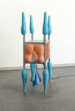 Venice, Italy - July 3, 2022: 59th Venice Biennale International Art Exhibition in Venice. Artworks by the Zsfia Keresztes titled After Dreams - I Dare to Defy the Damage, Hungarian Pavilion