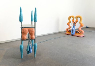 Venice, Italy - July 3, 2022: 59th Venice Biennale International Art Exhibition in Venice. Artworks by the Zsfia Keresztes titled After Dreams - I Dare to Defy the Damage, Hungarian Pavilion