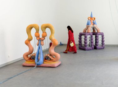 Venice, Italy - July 3, 2022: 59th Venice Biennale International Art Exhibition in Venice. Artworks by the Zsfia Keresztes titled After Dreams - I Dare to Defy the Damage, Hungarian Pavilion