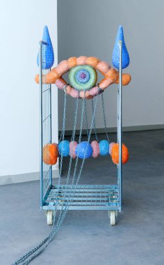 Venice, Italy - July 3, 2022: 59th Venice Biennale International Art Exhibition in Venice. Artworks by the Zsfia Keresztes titled After Dreams - I Dare to Defy the Damage, Hungarian Pavilion