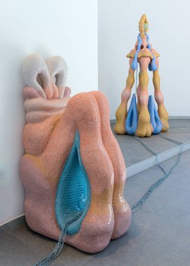 Venice, Italy - July 3, 2022: 59th Venice Biennale International Art Exhibition in Venice. Artworks by the Zsfia Keresztes titled After Dreams - I Dare to Defy the Damage, Hungarian Pavilion