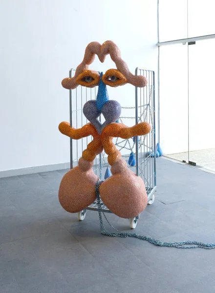 Venice, Italy - July 3, 2022: 59th Venice Biennale International Art Exhibition in Venice. Artworks by the Zsfia Keresztes titled After Dreams - I Dare to Defy the Damage, Hungarian Pavilion