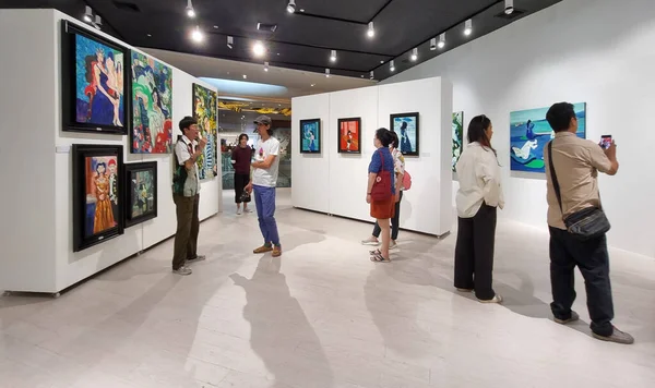Bangkok Tailandia Junio 2023 Arte Contemporáneo Tailandés Brushwork Exposición Arte Imágenes de stock libres de derechos