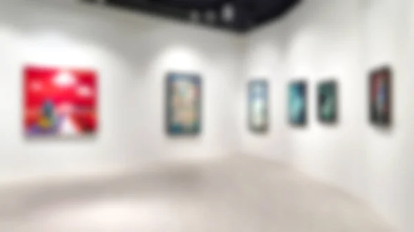 Art Exhibition Gallery Contemporary Painting Blurry Background — Stock Photo, Image