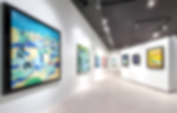 Kunstgalerie Zeitgenössische Malerei Verschwommener Hintergrund — Stockfoto