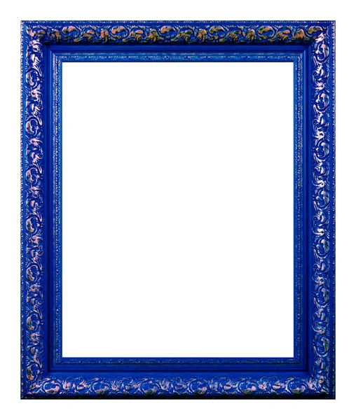 Antique Blue Gold Frame Isolated White Background — Stockfoto