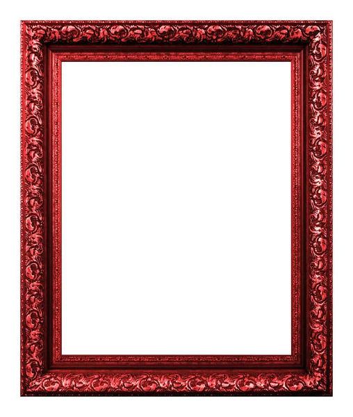 白色背景上孤立的古董红色框架 — 图库照片