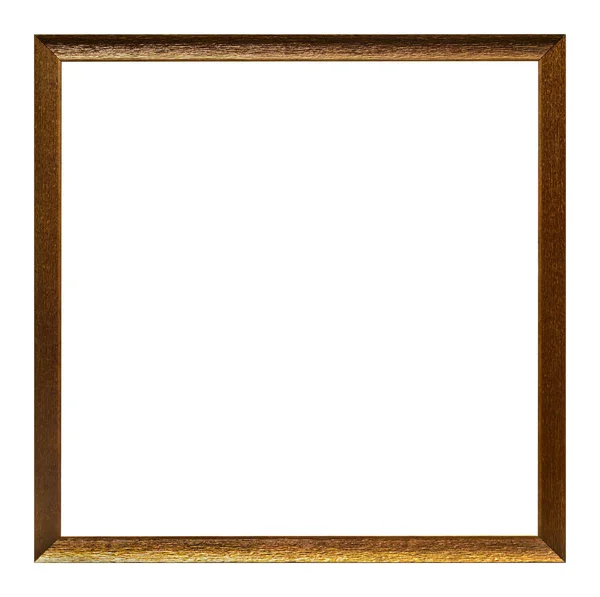 Bruin Houten Frame Geïsoleerd Witte Achtergrond — Stockfoto