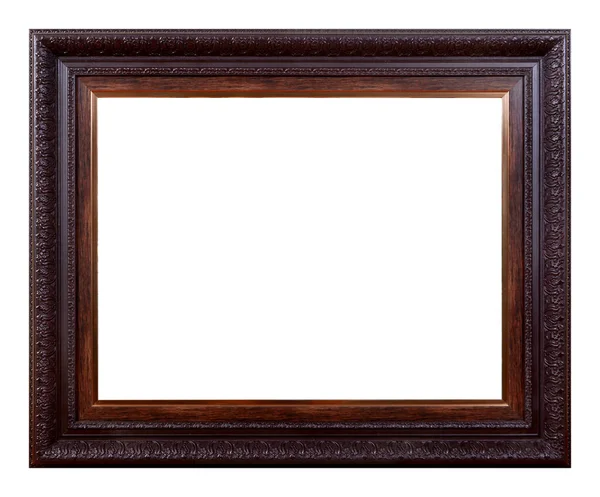 Antiek Bruin Frame Geïsoleerd Witte Achtergrond — Stockfoto