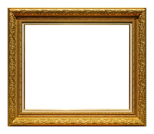 白色背景上孤立的古董金框 — 图库照片