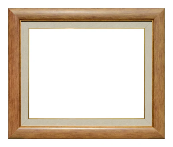 白い背景に隔離されたブラウンの木製フレーム — ストック写真