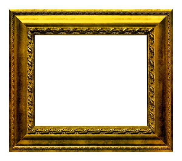 Antiek Gouden Frame Geïsoleerd Witte Achtergrond — Stockfoto