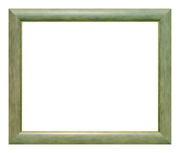 Green Wooden Frame Isolated White Background — Stock Photo, Image
