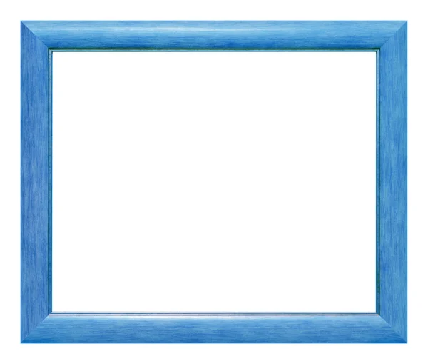 Modrý Pastelový Dřevěný Rám Izolovaný Bílém Pozadí — Stock fotografie