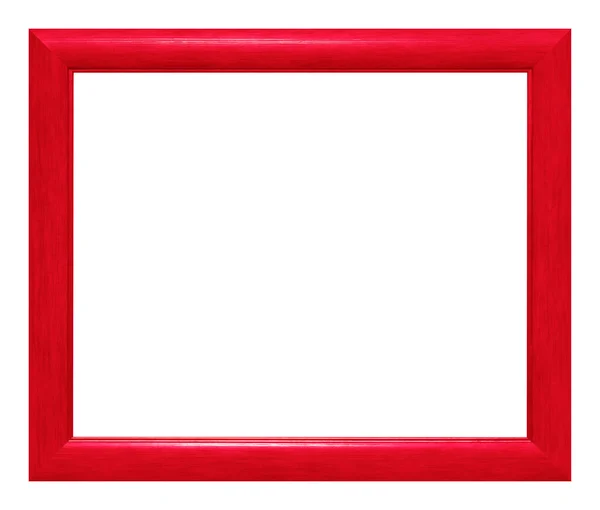 Červený Dřevěný Rám Izolované Bílém Pozadí — Stock fotografie