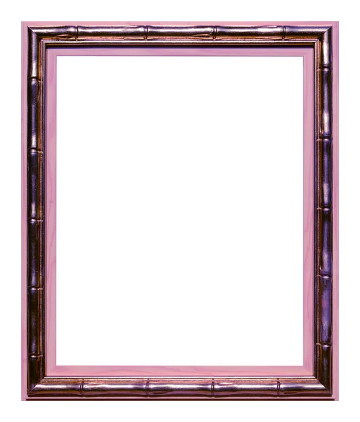 白い背景に隔離された竹のピンクのフレーム — ストック写真