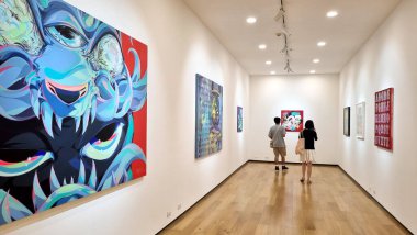 Bangkok, Tayland - 16 Aralık 2023: Tang Çağdaş Sanat, Nehir Kenti, Bangkok, Tayland Çağdaş Sanat Sergisi.