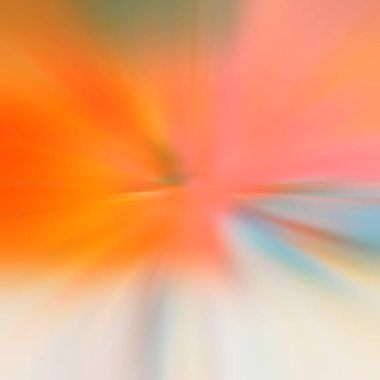 Abstract radial blur zoom in orange, blue and yellow tones. Soft Vivid effect background 