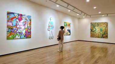 Bangkok, Tayland - 28 Aralık 2023: Tang Çağdaş Sanat, Nehir Kenti, Bangkok, Tayland Çağdaş Sanat Sergisi