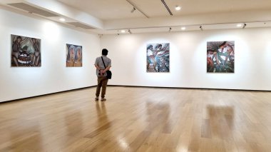 Bangkok, Tayland - 14 Mart 2024: Çağdaş Sanat Sergisi, Tanımlayıcı Gelişim: Chen Qin Solo Sergisi Tang Çağdaş Sanat, Nehir Kenti, Bangkok, Tayland.