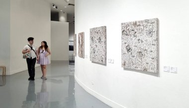 Bangkok, Tayland - 19 Aralık 2024: Bangkok Sanat Bienali 2024 Bangkok Sanat ve Kültür Merkezi 'nde 33 sanatçı, Bangkok, Tayland.