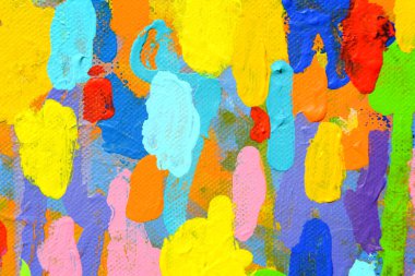 Mutluluğun rengi. Özgün Soyut Boyama, Tuval, Doku, Fırça, Boya, Çizim, Canlı, Renkli 