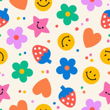 Retro Yaz Kalıbı Gülümseme Arkaplanı