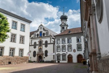 HALL IN TYROL, AUSTRIA - JULY 30, 2022: Sacred Heart Basilica and Jesuit Church in Hall in Tyrol, a town in the Innsbruck-Land district of Tyrol, Austria