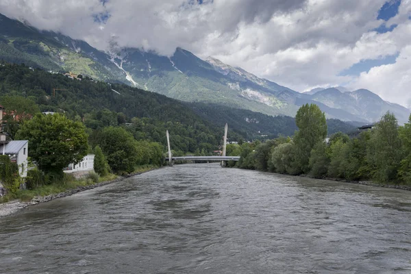 Views River Inn Innbrucke Bridge Innsbruck Austria Emile Bethouart Steg — Stock Photo, Image