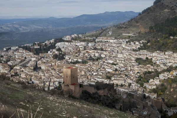 Utsikt Över Slottet Yedra Och Staden Cazorla Provinsen Jaen Andalusien — Stockfoto