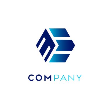 İzometrik tarzda ME harfi logosu