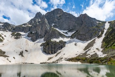 Avusor Platosu, Rize, Türkiye. Kackar Dağlarında Avusor Buzul Gölü (Kalp Gölü).