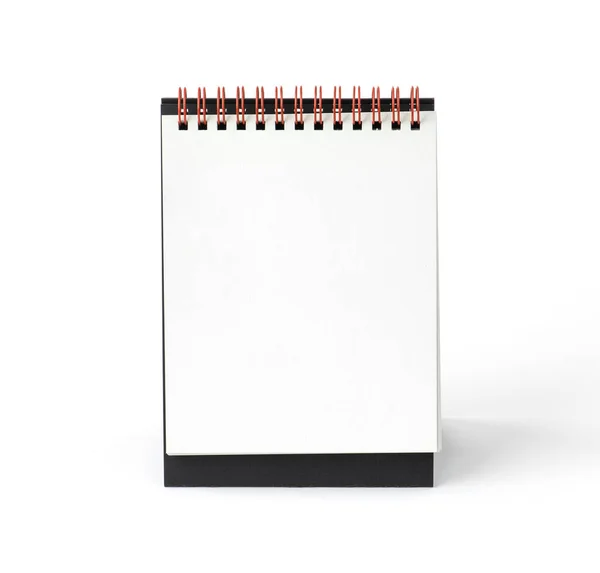 White Blank Paper Desk Spiral Calendar White Background — Stock Photo, Image