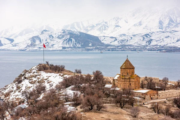 Akdamar Island in Van Lake. Van, Turkey. The Cathedral of the Holy Cross on Akdamar Island, in Lake Van in eastern Turkey.