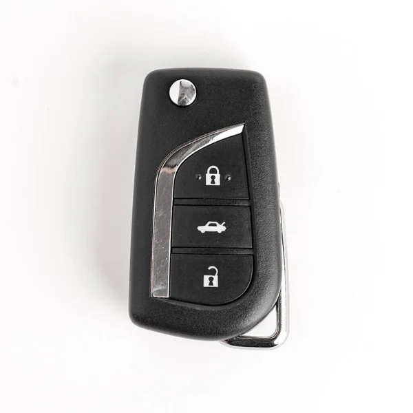 Araba Anahtarı Beyaz Arkaplanda Siyah Renkli Modern Araba Anahtarı — Stok fotoğraf
