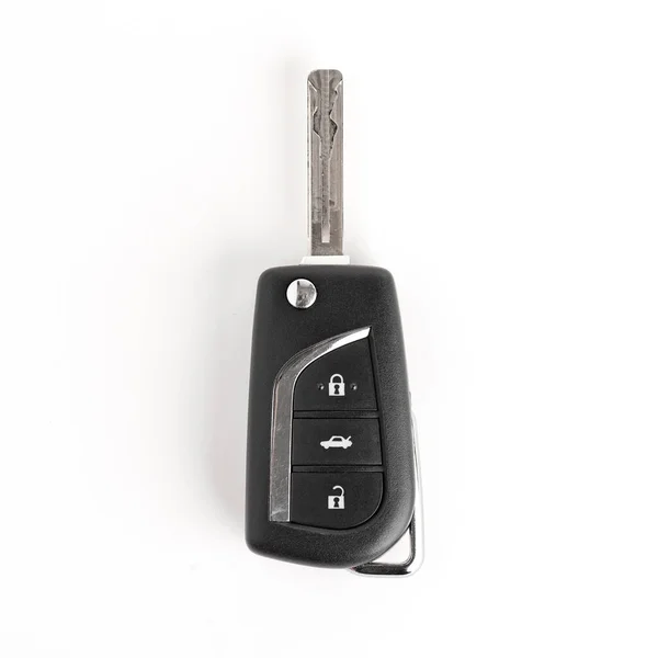Auto Key Moderne Autoschlüssel Schwarzer Farbe Auf Weißem Hintergrund — Stockfoto