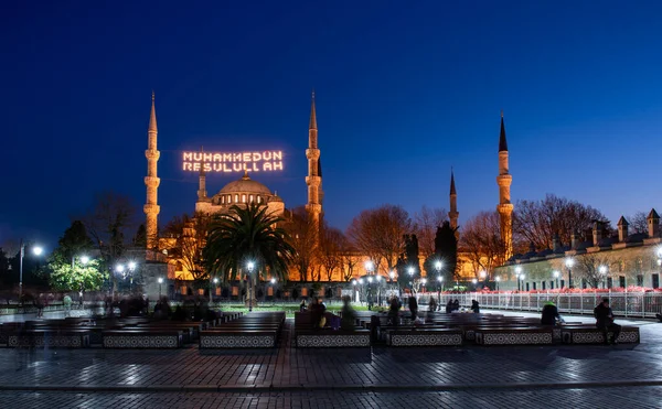Голубая Мечеть Стамбуле Турция Султанахмет Мечеть Стамбуле Шестью Минаретами Мечеть — стоковое фото