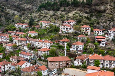 Goynuk Bölgesi, Bolu, Türkiye. Tarihi evleri olan güzel Goynuk manzarası.