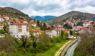 Goynuk Bölgesi, Bolu, Türkiye. Tarihi evleri olan güzel Goynuk manzarası.