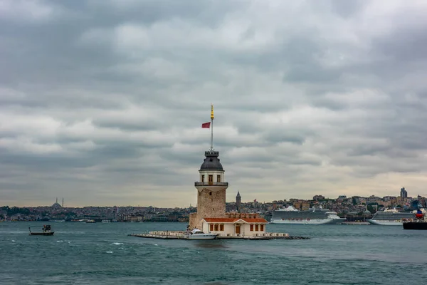 Panenská Věž Istanbulu Turecko Kiz Kulesi Panenská Věž Dostala Nový — Stock fotografie