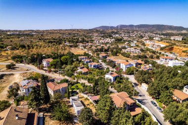 Eski Datca Bölgesi (Eski Datca), Mugla, Türkiye. Eski Datca 'nın güzel hava manzarası. İHA atışı.