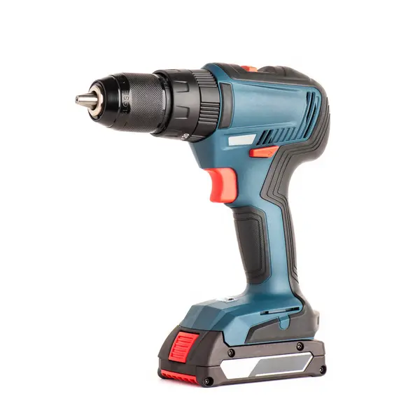 Cordless Combi Drill Cordless Screwdriver Impact Drill Isolated White Background — Stock Photo, Image