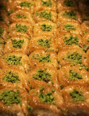 Türk tatlı baklavası. Türkiye 'den geleneksel Baklava.