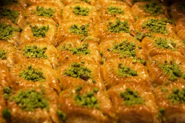 Türk tatlı baklavası. Türkiye 'den geleneksel Baklava.