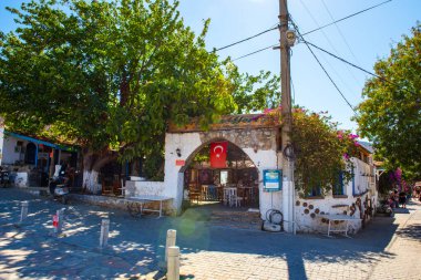 Mugla, Türkiye - 13 Eylül 2023: Eski Datca İlçesi (Eski Datca), Mugla, Türkiye. Eski Datca 'nın güzel manzarası.