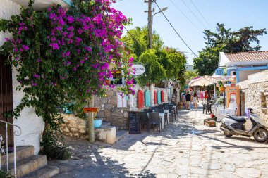 Mugla, Türkiye - 13 Eylül 2023: Eski Datca İlçesi (Eski Datca), Mugla, Türkiye. Eski Datca 'nın güzel manzarası.