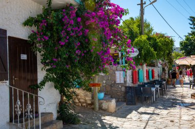 Mugla, Türkiye - 13 Eylül 2023: Eski Datca İlçesi (Eski Datca), Mugla, Türkiye. Eski Datca 'nın güzel manzarası.