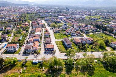 Iznik District in Bursa, Turkey. Iznik is beautiful town of Bursa City. Drone shot. clipart