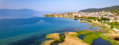 Iznik Lake in Bursa, Turkey. Iznik is beautiful town of Bursa City. Drone shot. clipart